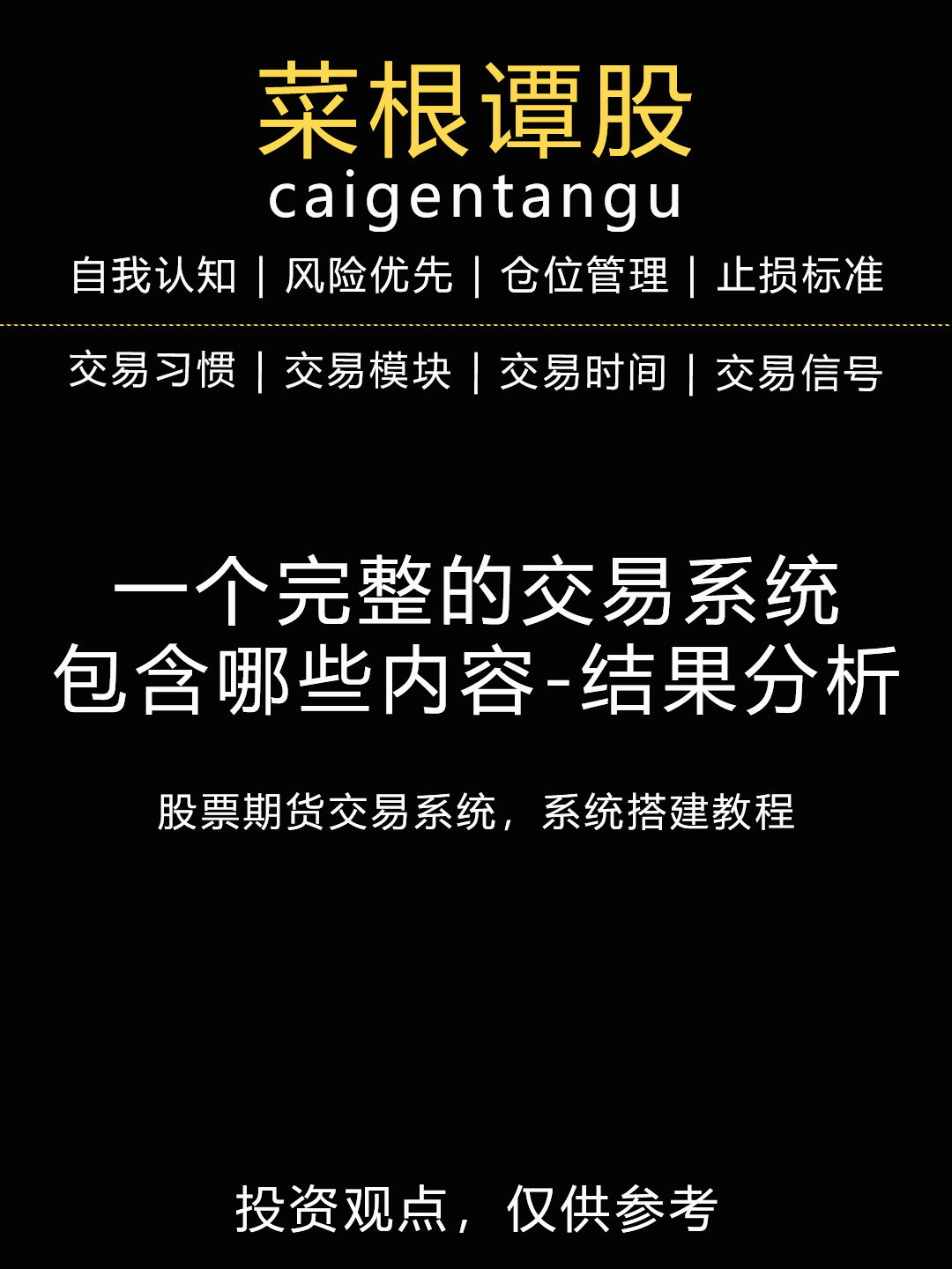 菜根谭股：股票交易系统-结果分析表