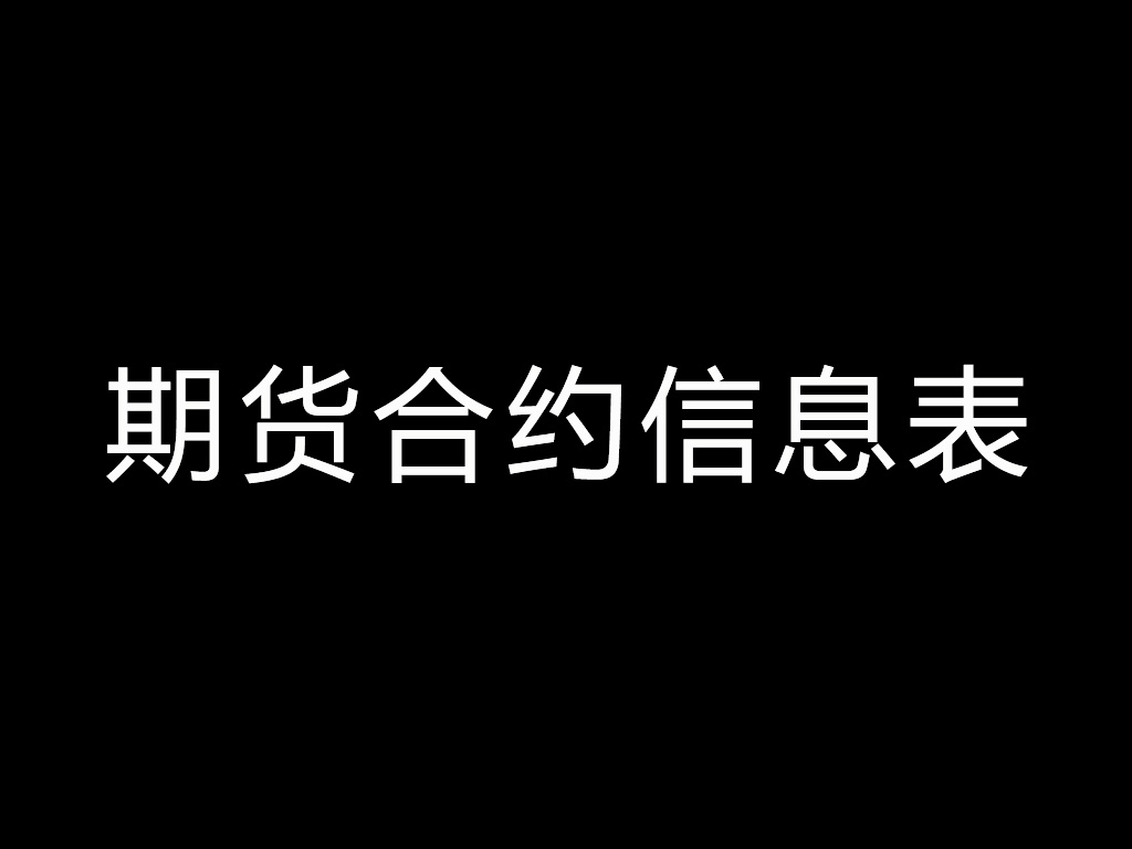 菜根谭股：期货合约信息表